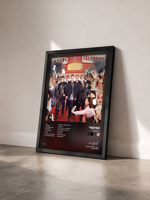 #noir Tableau de l'album Celebrity de *NSYNC vu de trois quarts, cadre noir