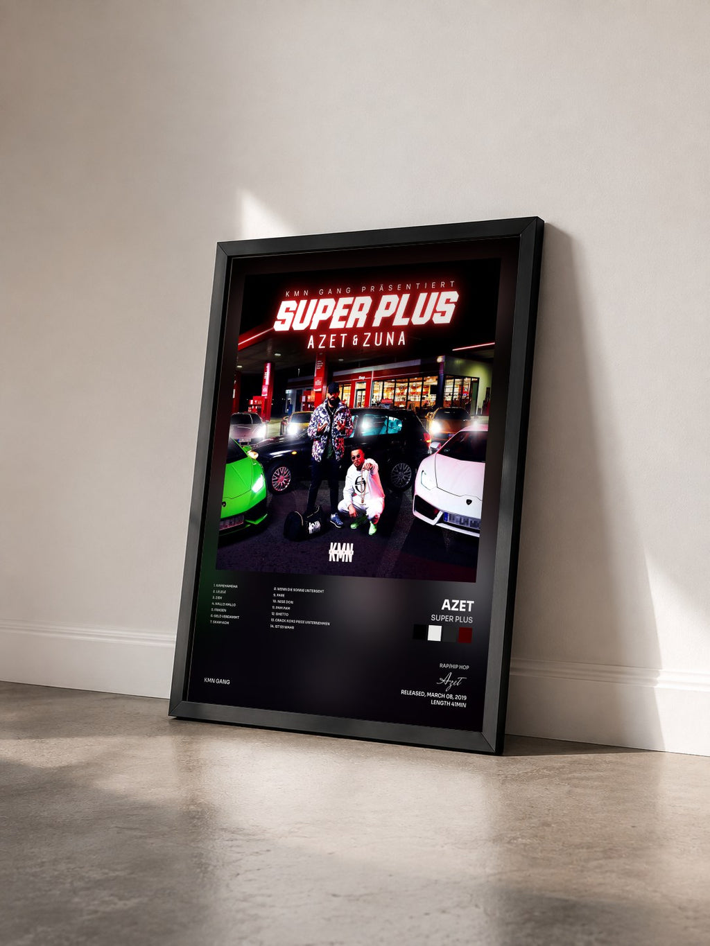 #noir Tableau de l'album Super Plus de Azet vu de trois quarts, cadre noir