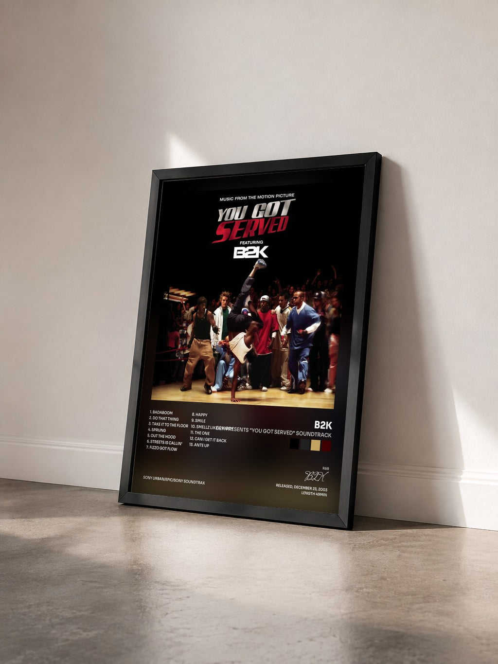 #noir Tableau de l'album B2K Presents "You Got Served" Soundtrack de B2K vu de trois quarts, cadre noir