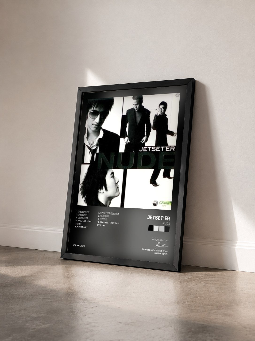 #noir Tableau de l'album Nude de Jetset'er vu de trois quarts, cadre noir