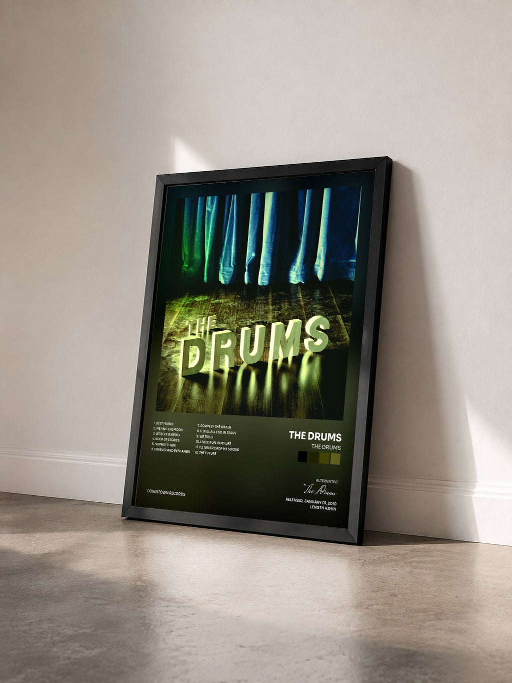 #noir Tableau de l'album The Drums de The Drums vu de trois quarts, cadre noir