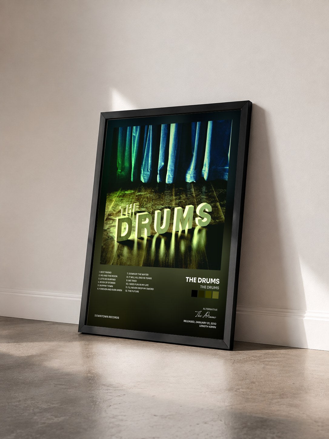 #noir Tableau de l'album The Drums de The Drums vu de trois quarts, cadre noir