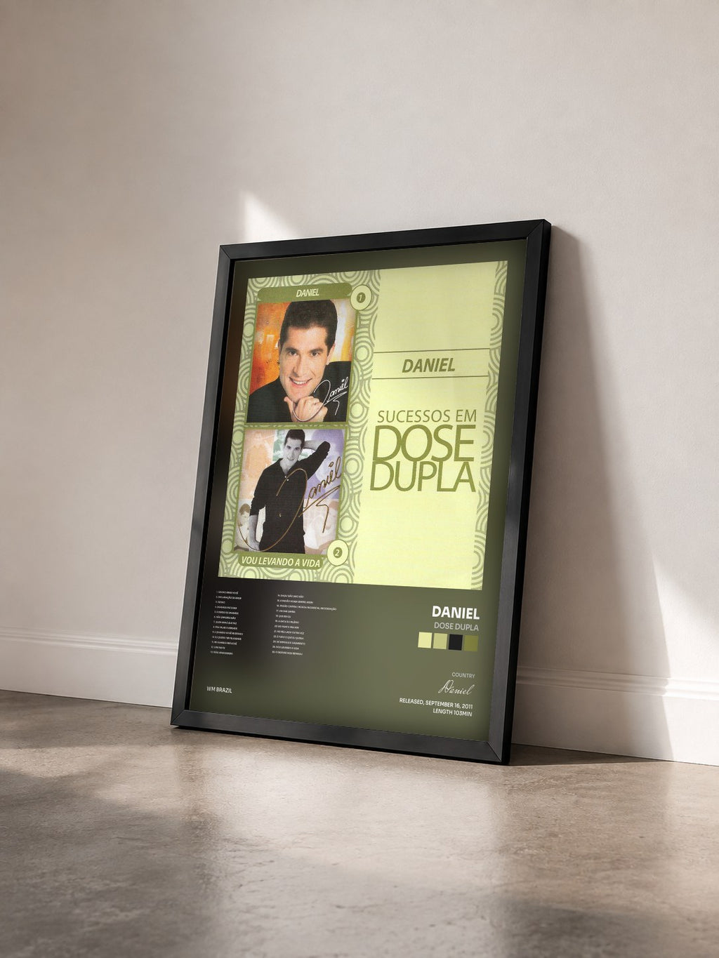 #noir Tableau de l'album Dose dupla de Daniel vu de trois quarts, cadre noir