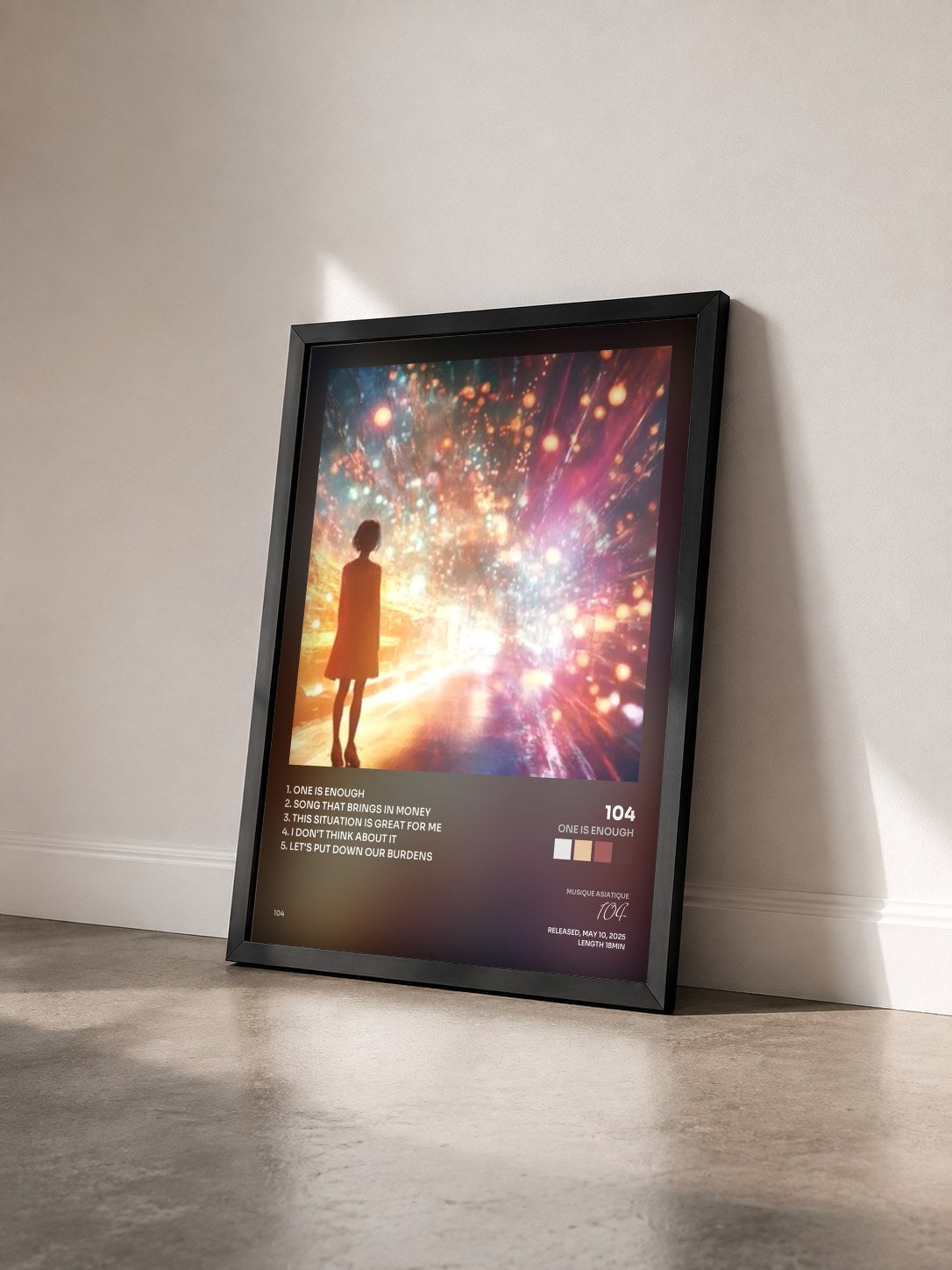 #noir Tableau de l'album One is enough de 104 vu de trois quarts, cadre noir