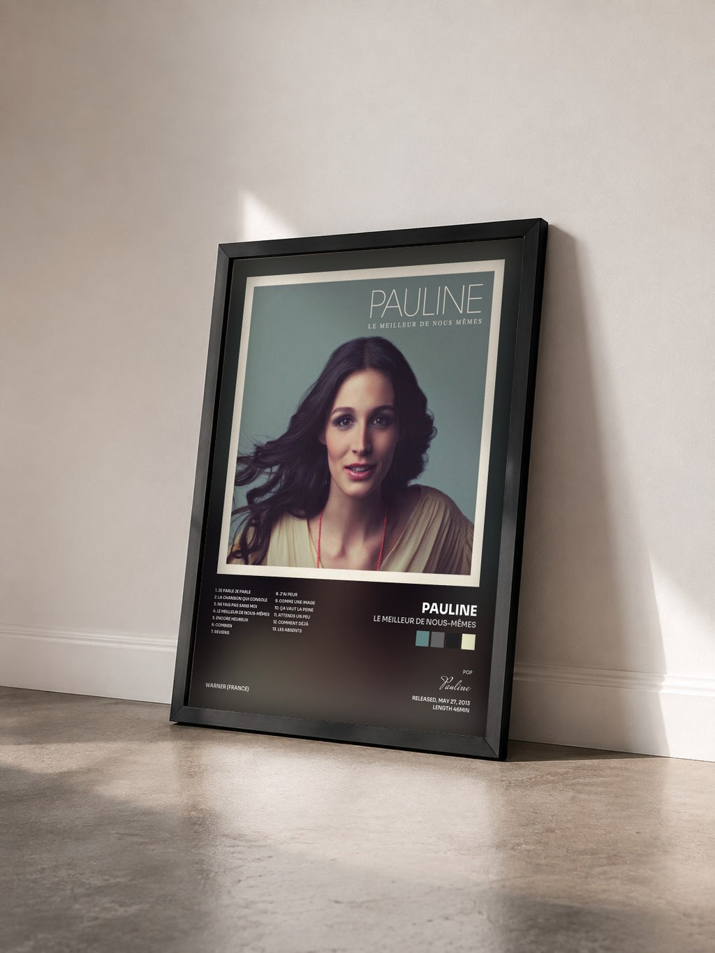 #noir Tableau de l'album Le meilleur de nous-mêmes de Pauline vu de trois quarts, cadre noir