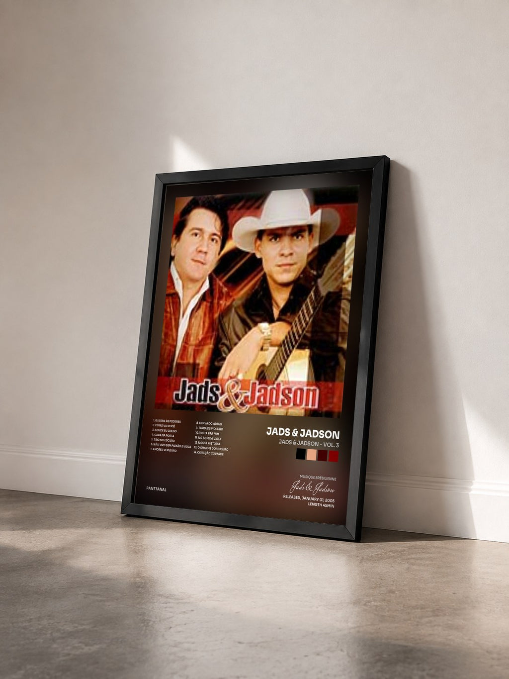 #noir Tableau de l'album Jads & Jadson - Vol. 3 de Jads & Jadson vu de trois quarts, cadre noir