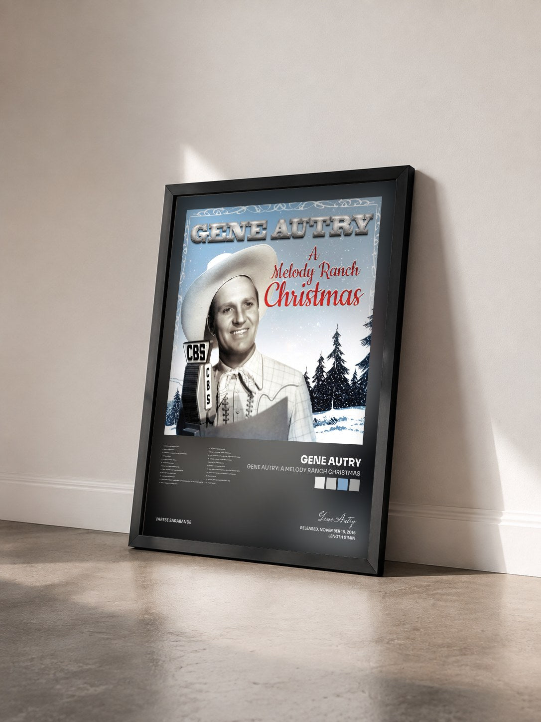 #noir Tableau de l'album Gene Autry: A Melody Ranch Christmas de Gene Autry vu de trois quarts, cadre noir