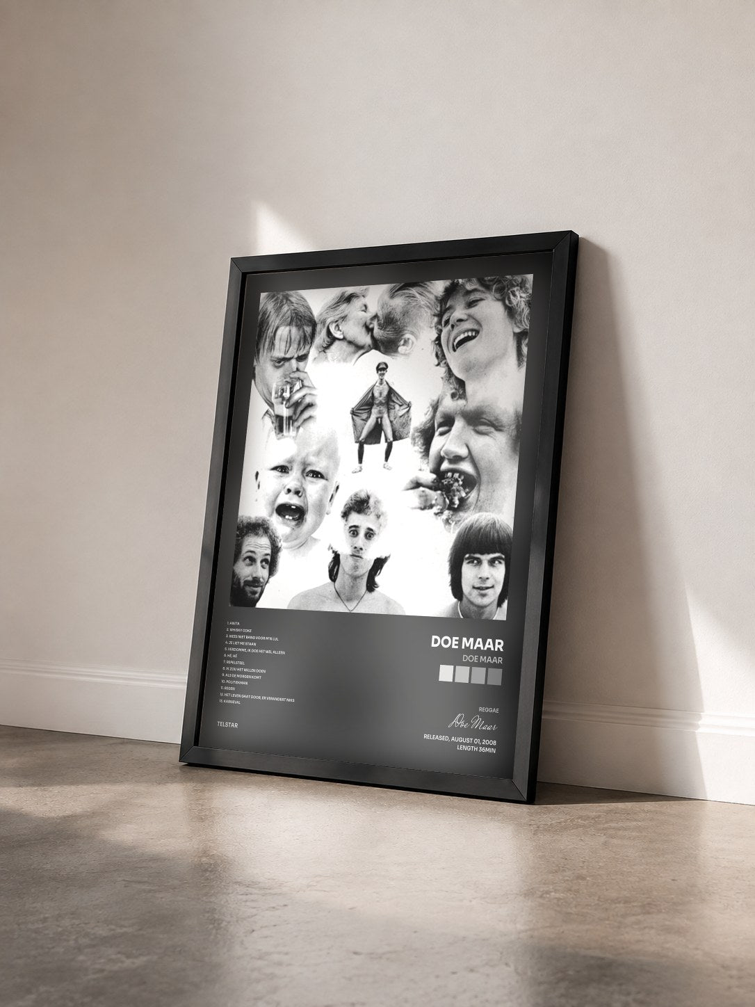 #noir Tableau de l'album Doe Maar de Doe Maar vu de trois quarts, cadre noir