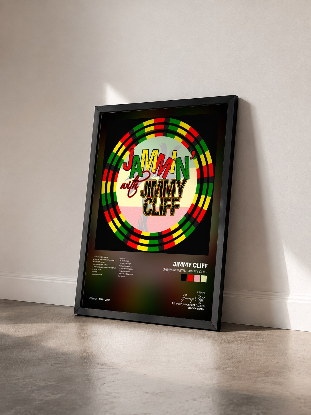 #noir Tableau de l'album Jammin' With… Jimmy Cliff de Jimmy Cliff vu de trois quarts, cadre noir