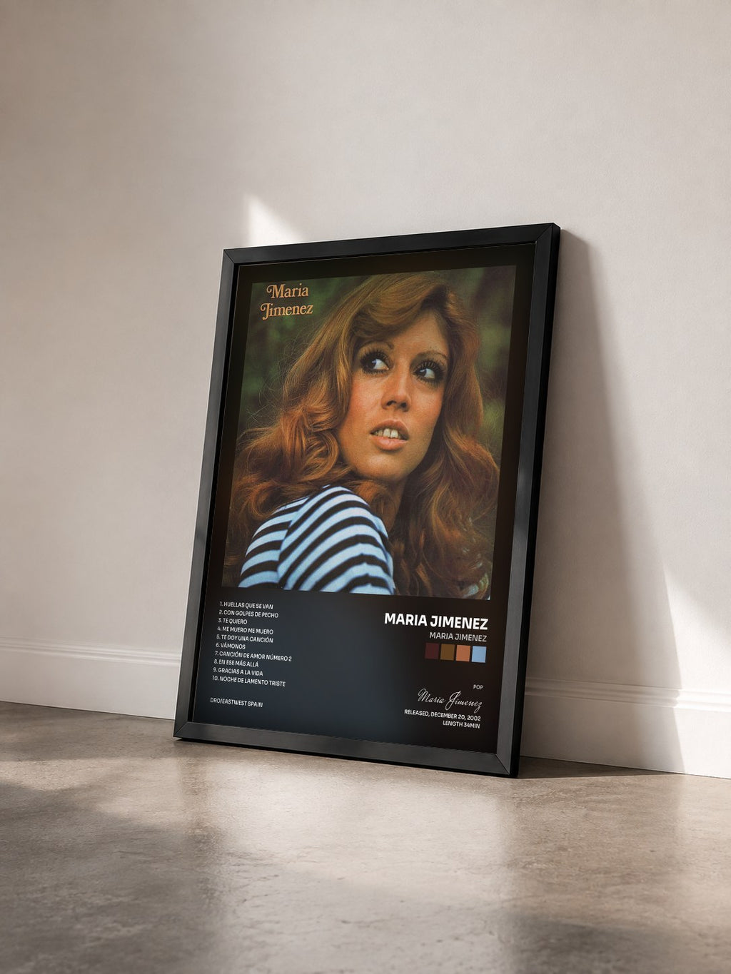 #noir Tableau de l'album Maria Jimenez de Maria Jimenez vu de trois quarts, cadre noir