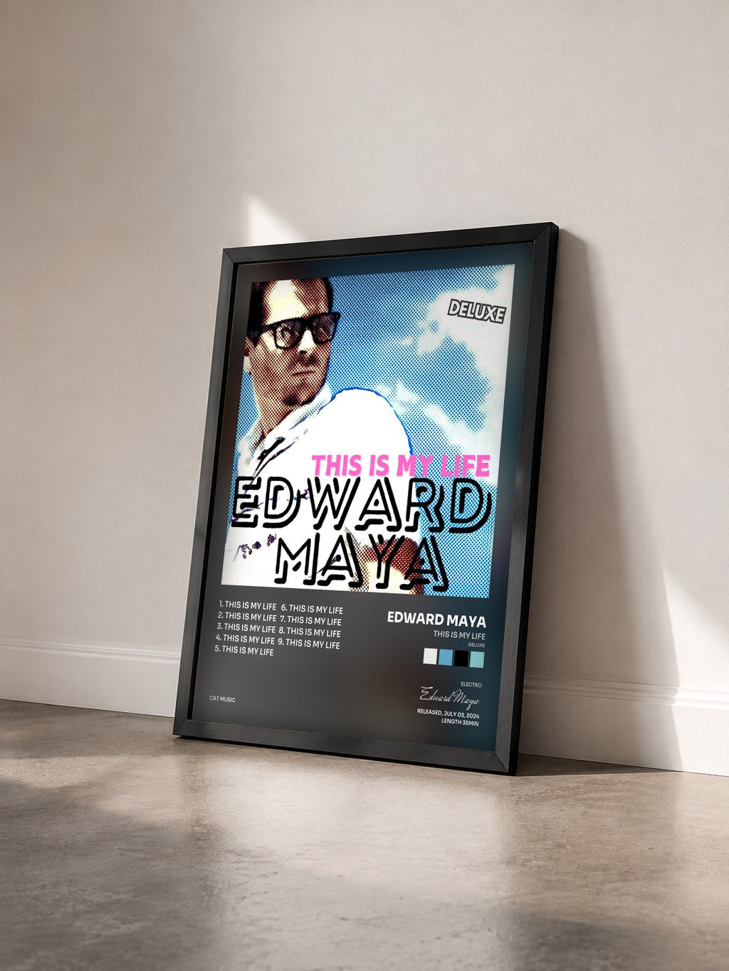 #noir Tableau de l'album This Is My Life (Deluxe) de Edward Maya vu de trois quarts, cadre noir