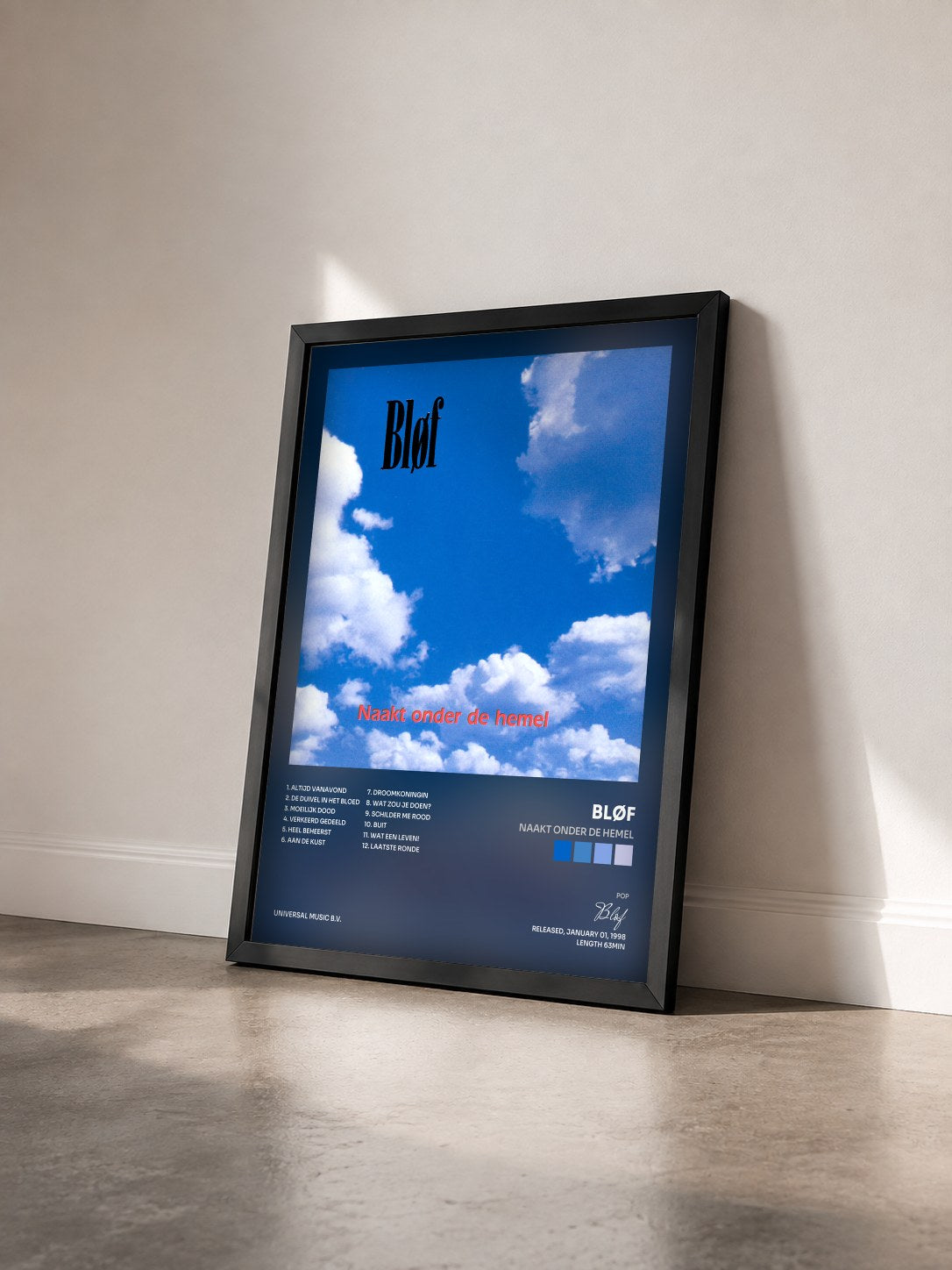 #noir Tableau de l'album Naakt Onder De Hemel de Bløf vu de trois quarts, cadre noir
