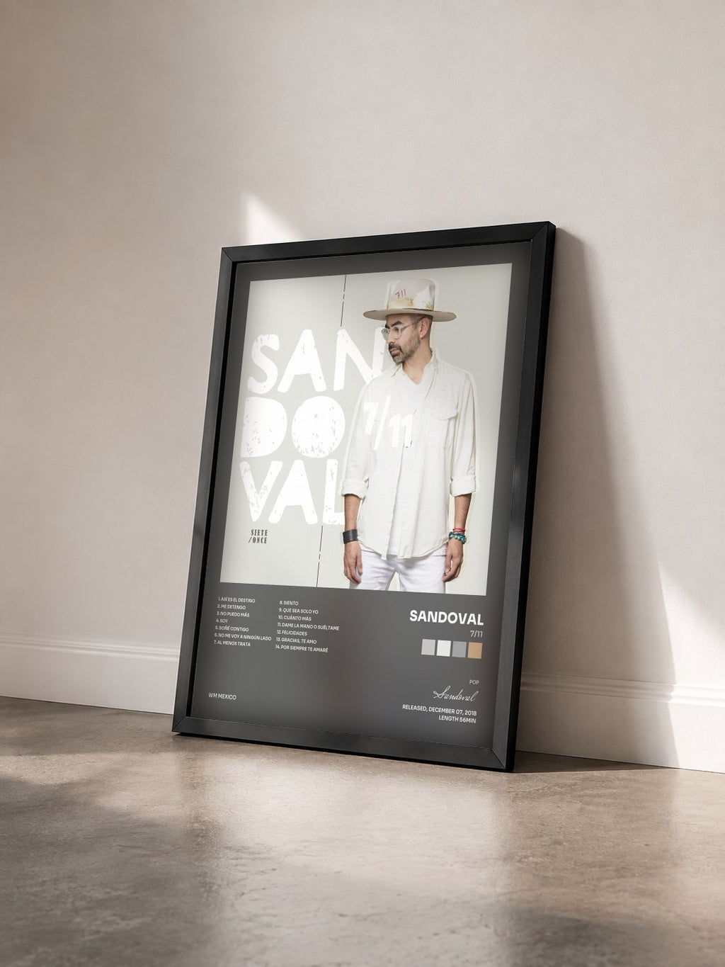 #noir Tableau de l'album 7/11 de Sandoval vu de trois quarts, cadre noir