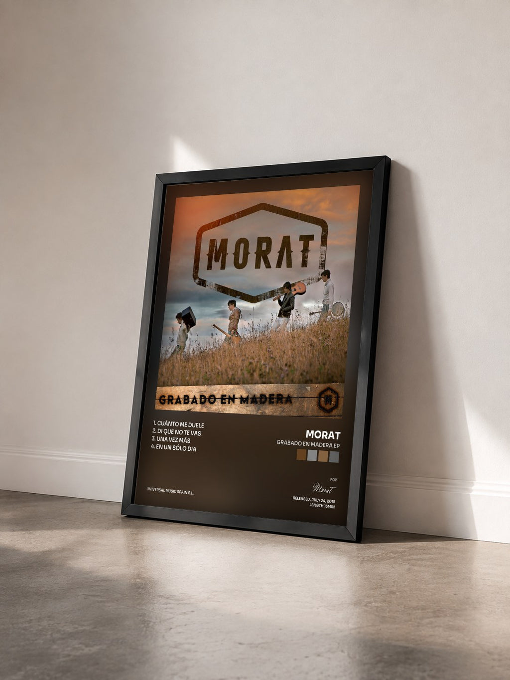#noir Tableau de l'album Grabado En Madera EP de Morat vu de trois quarts, cadre noir