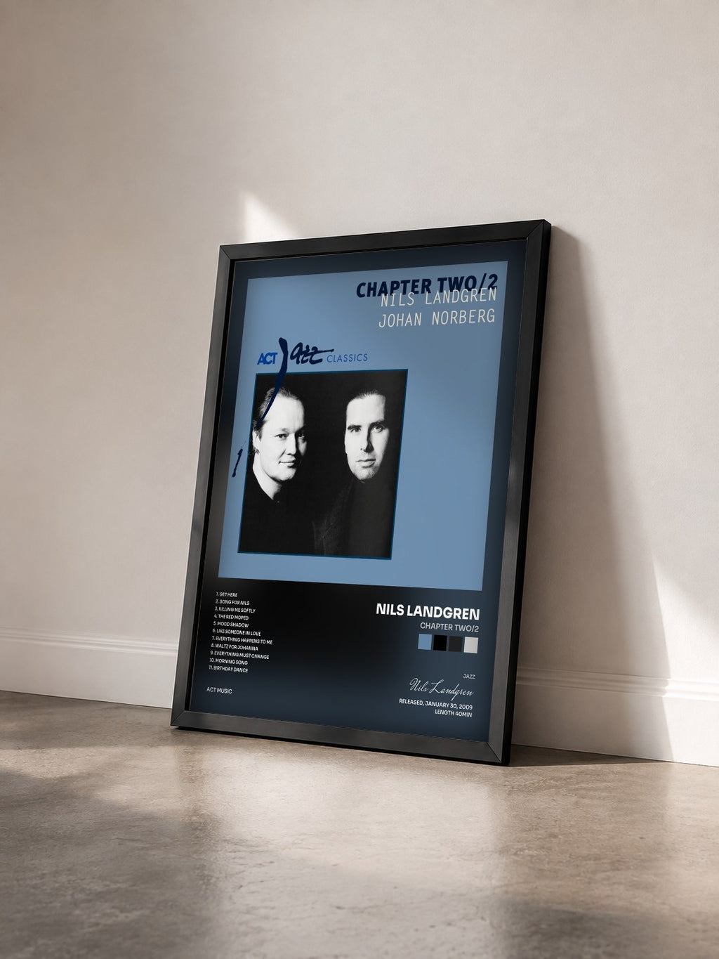 #noir Tableau de l'album Chapter Two/2 de Nils Landgren vu de trois quarts, cadre noir