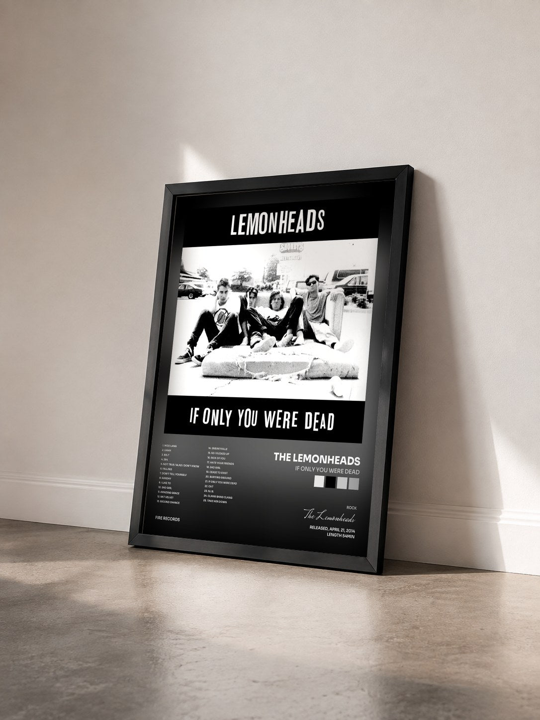 #noir Tableau de l'album If Only You Were Dead de The Lemonheads vu de trois quarts, cadre noir