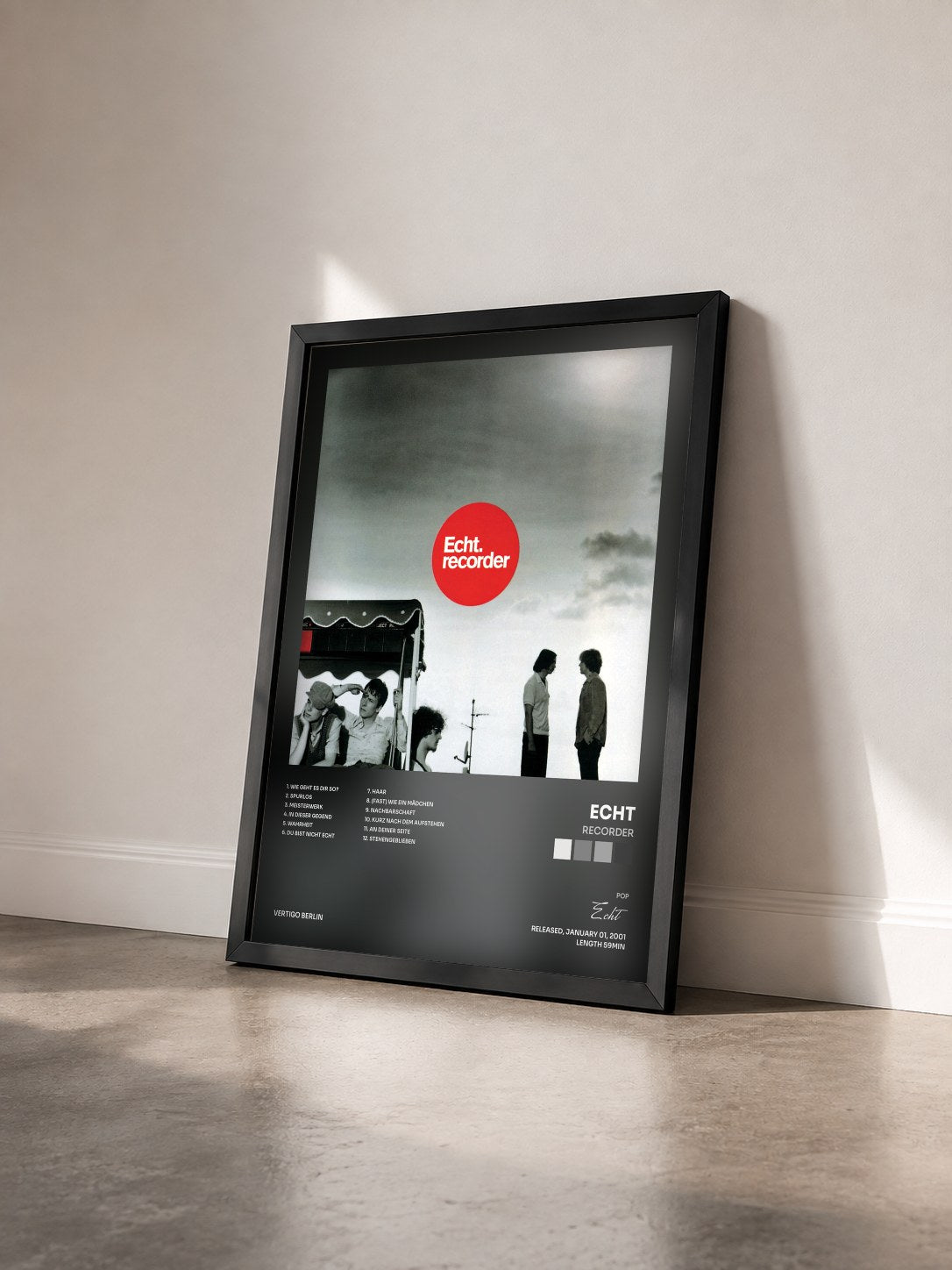 #noir Tableau de l'album Recorder de Echt vu de trois quarts, cadre noir