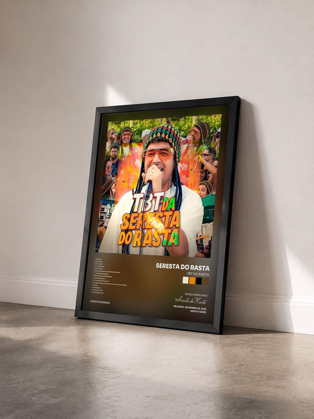 #noir Tableau de l'album TBT do Rasta de Seresta do Rasta vu de trois quarts, cadre noir