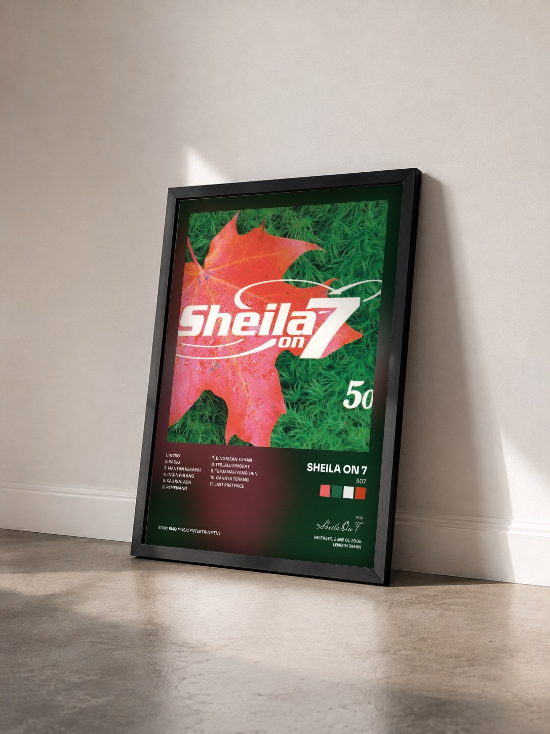#noir Tableau de l'album 507 de Sheila On 7 vu de trois quarts, cadre noir