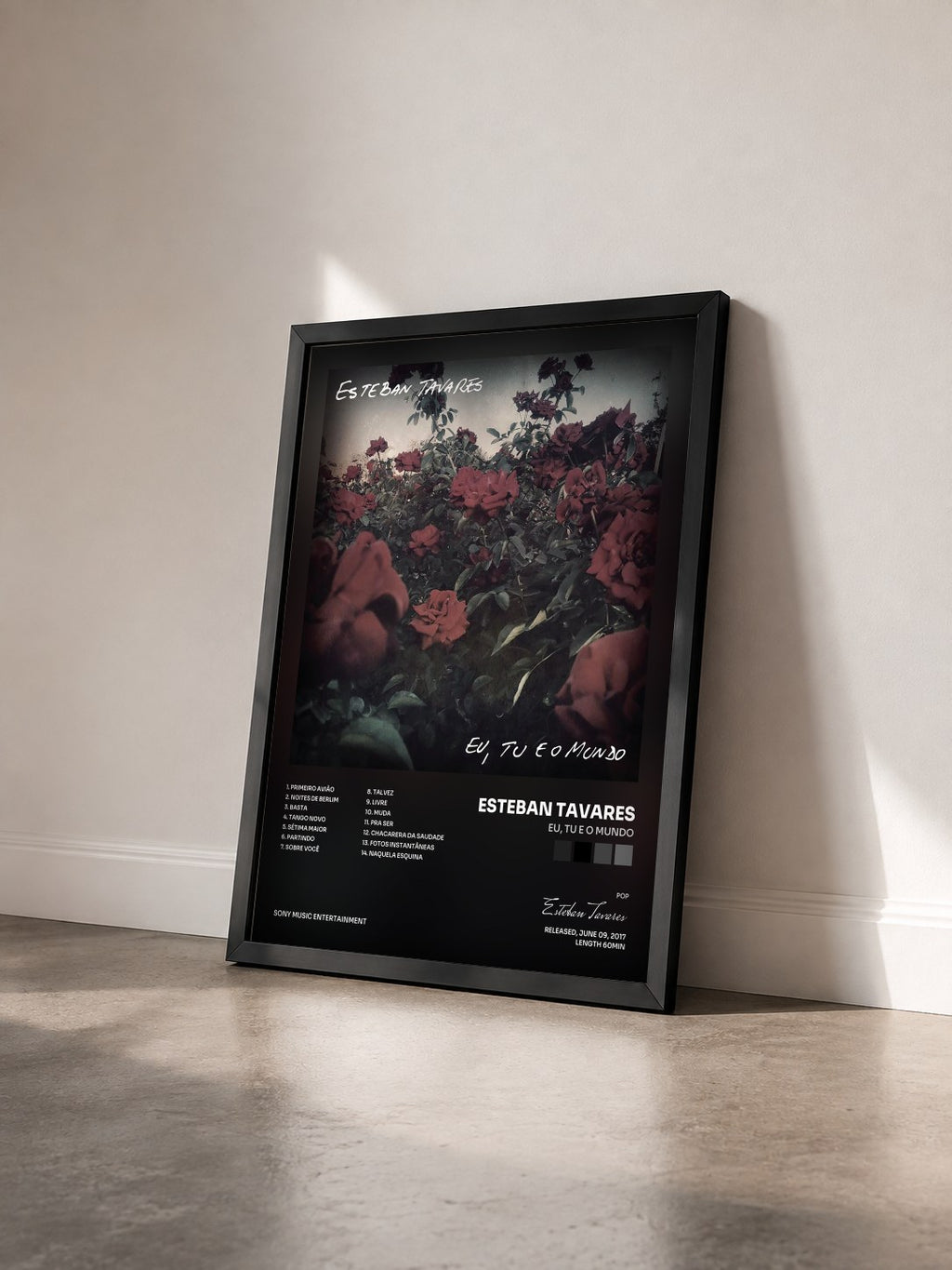 #noir Tableau de l'album Eu, Tu e o Mundo de Esteban Tavares vu de trois quarts, cadre noir