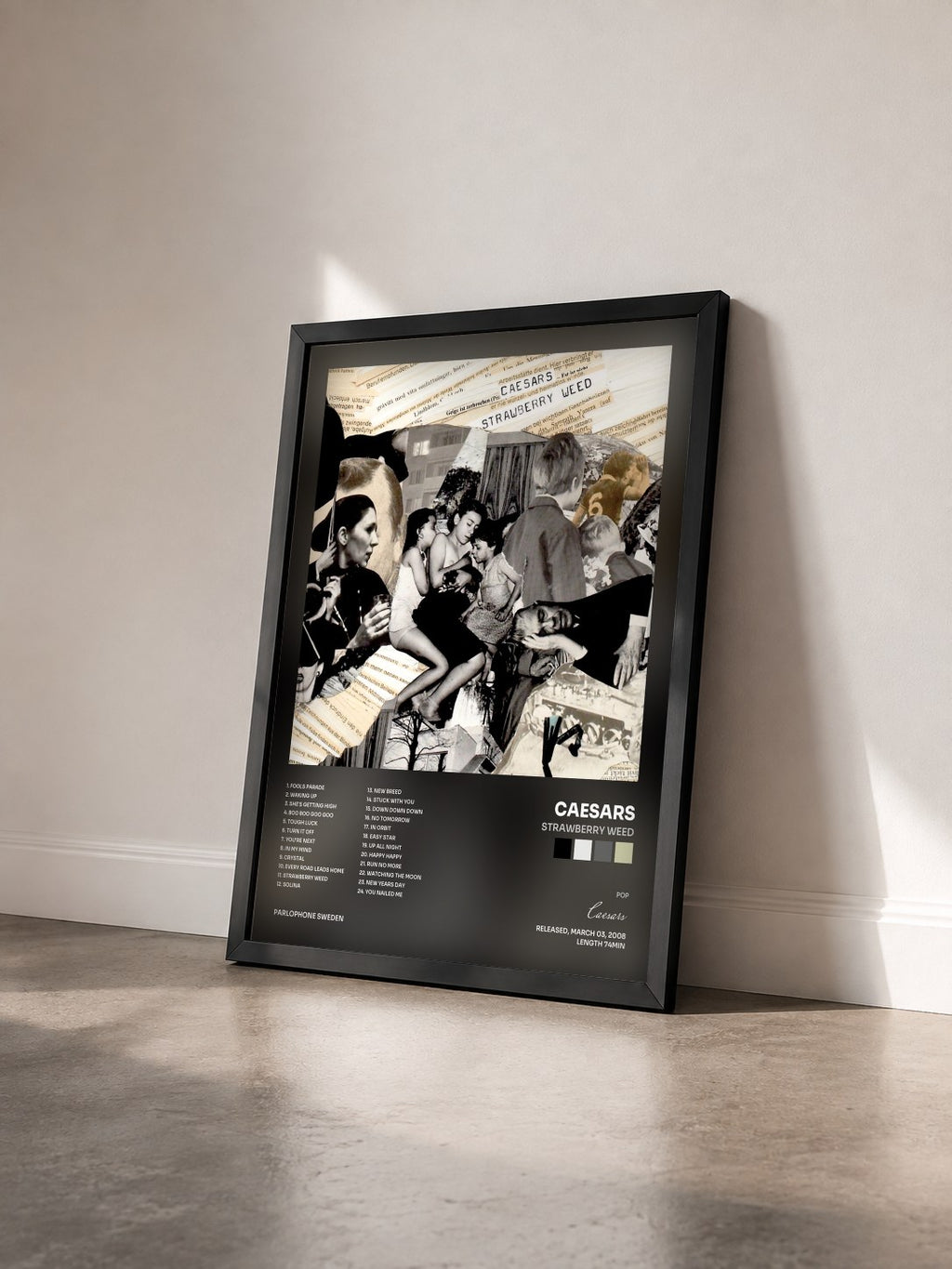 #noir Tableau de l'album Strawberry Weed de Caesars vu de trois quarts, cadre noir