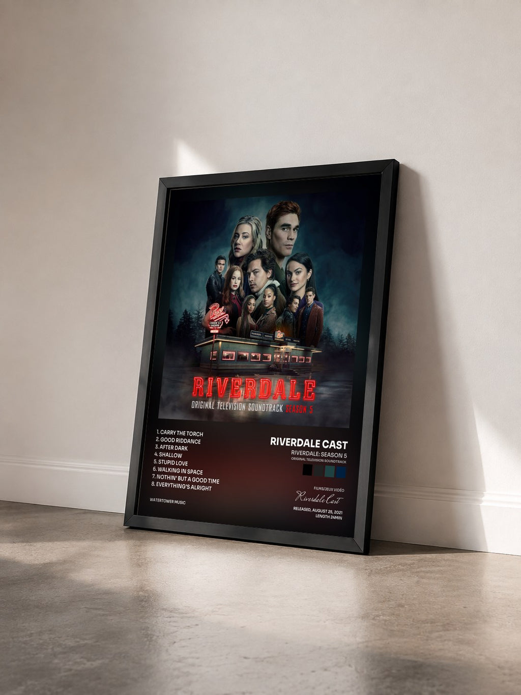 #noir Tableau de l'album Riverdale: Season 5 (Original Television Soundtrack) de Riverdale Cast vu de trois quarts, cadre noir