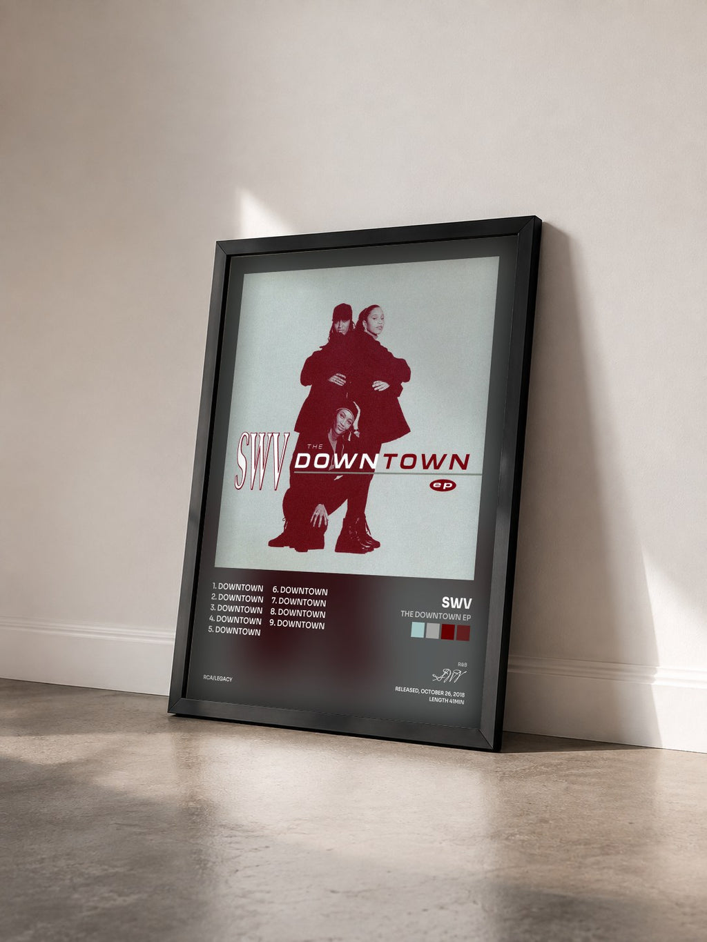 #noir Tableau de l'album The Downtown EP de SWV vu de trois quarts, cadre noir