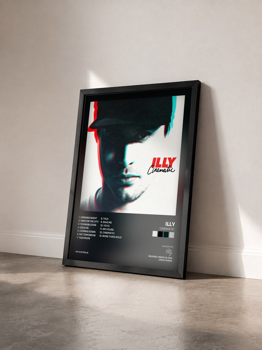 #noir Tableau de l'album Cinematic de Illy vu de trois quarts, cadre noir