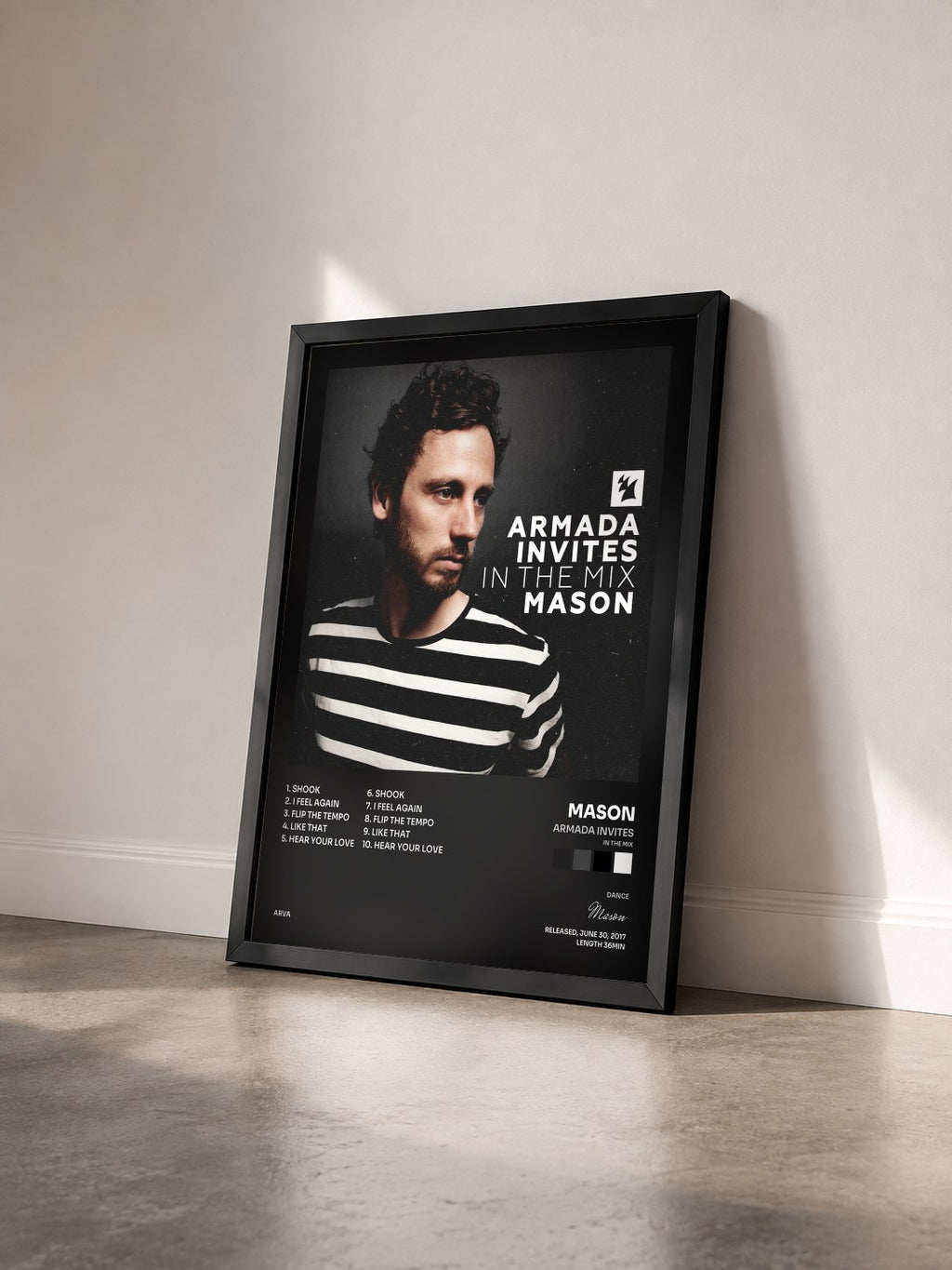 #noir Tableau de l'album Armada Invites (In The Mix): Mason de Mason vu de trois quarts, cadre noir
