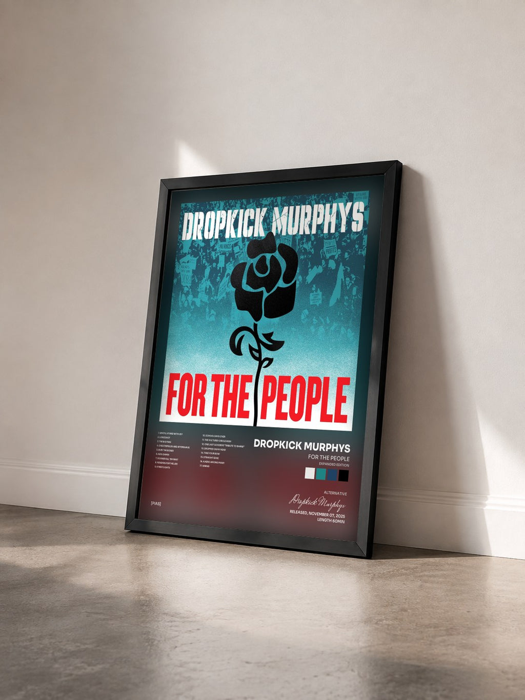 #noir Tableau de l'album For The People (Expanded Edition) de Dropkick Murphys vu de trois quarts, cadre noir