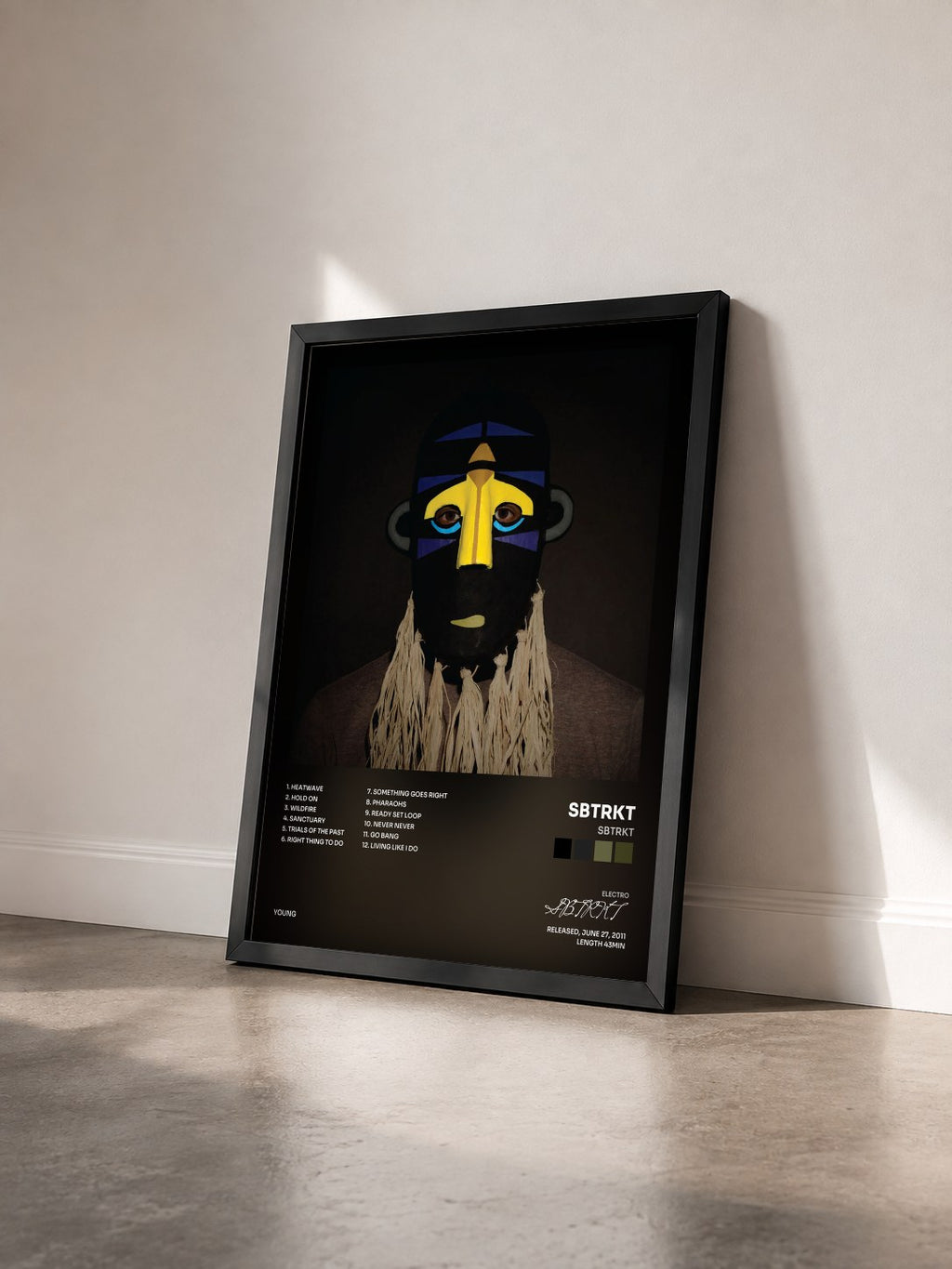 #noir Tableau de l'album SBTRKT de SBTRKT vu de trois quarts, cadre noir