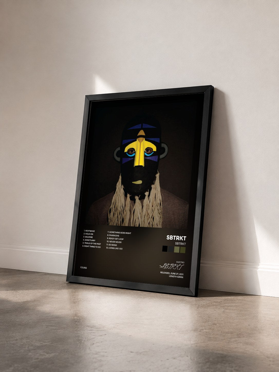 #noir Tableau de l'album SBTRKT de SBTRKT vu de trois quarts, cadre noir