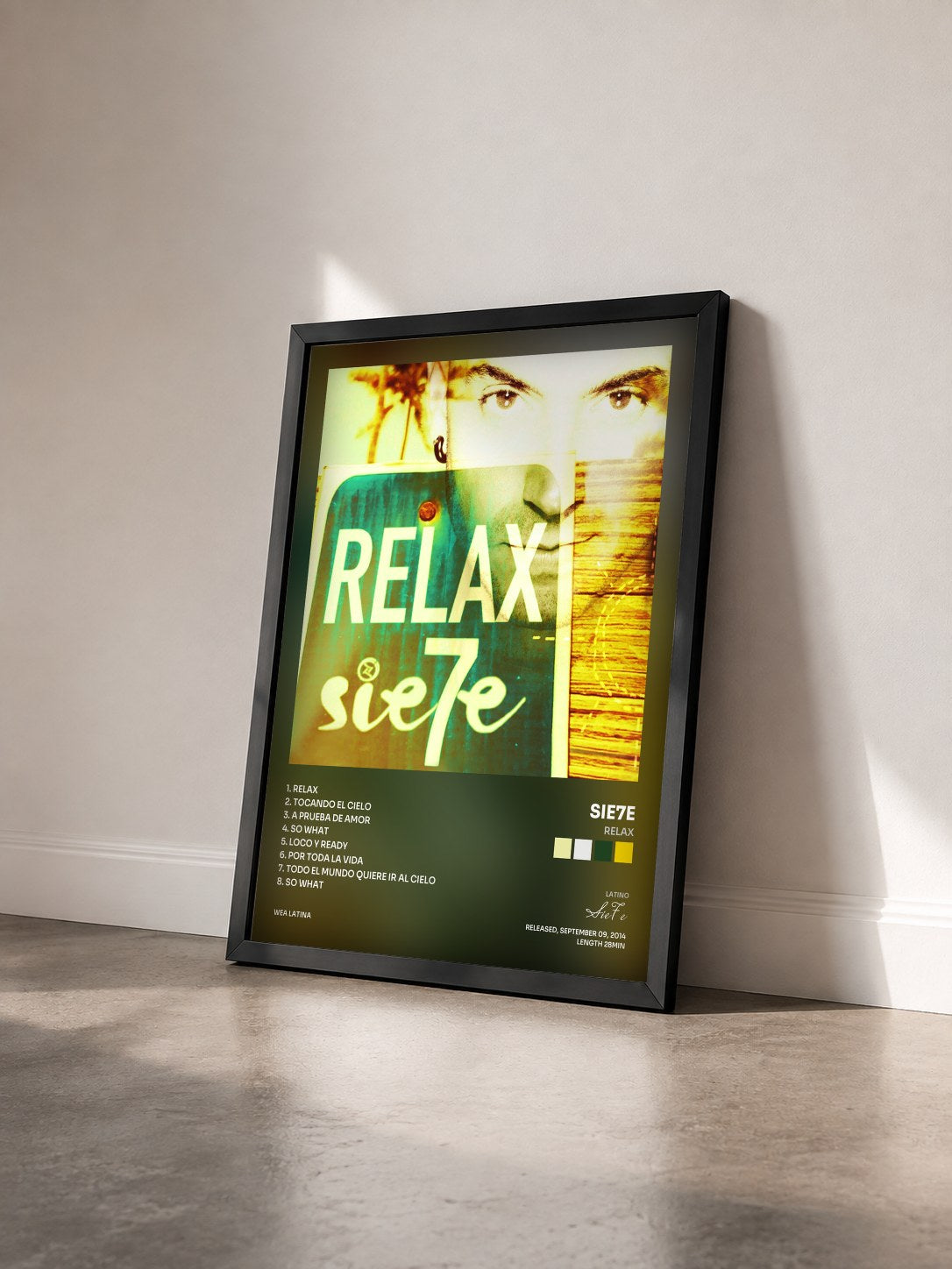#noir Tableau de l'album Relax de Sie7e vu de trois quarts, cadre noir