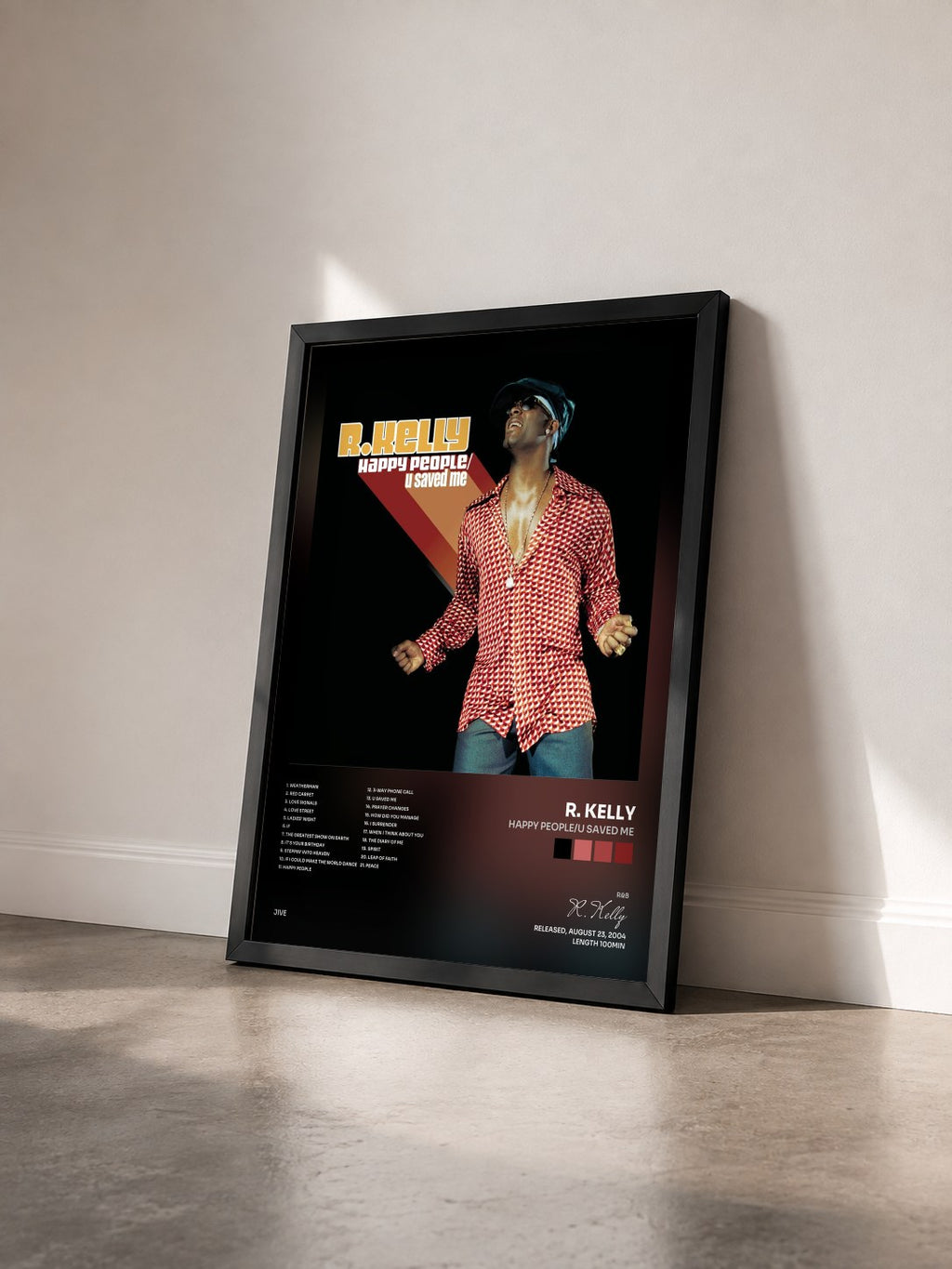 #noir Tableau de l'album Happy People/U Saved Me de R. Kelly vu de trois quarts, cadre noir