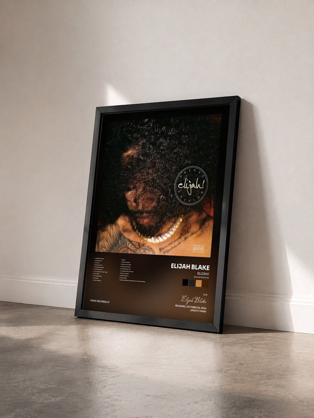 #noir Tableau de l'album elijah! (Deluxe Edition) de Elijah Blake vu de trois quarts, cadre noir