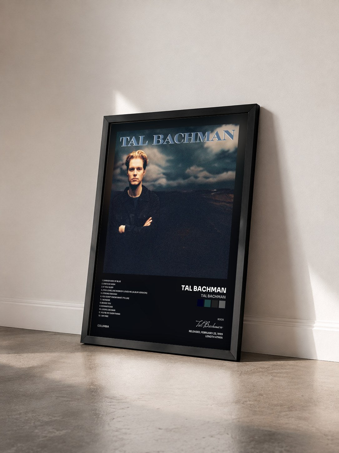 #noir Tableau de l'album Tal Bachman de Tal Bachman vu de trois quarts, cadre noir