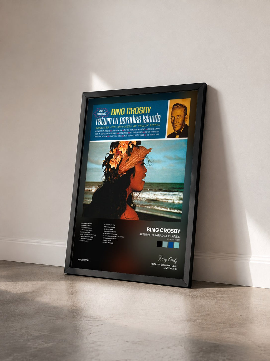 #noir Tableau de l'album Return To Paradise Islands (Deluxe Edition) de Bing Crosby vu de trois quarts, cadre noir