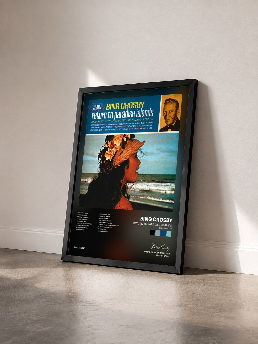 #noir Tableau de l'album Return To Paradise Islands (Deluxe Edition) de Bing Crosby vu de trois quarts, cadre noir