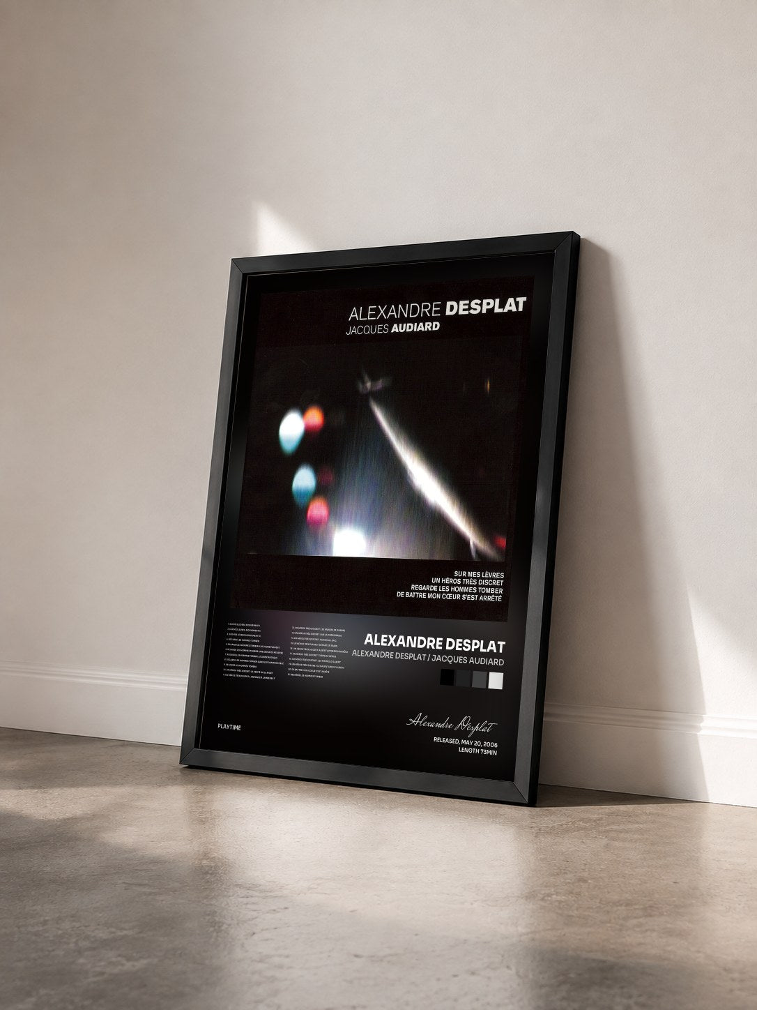 #noir Tableau de l'album Alexandre Desplat / Jacques Audiard de Alexandre Desplat vu de trois quarts, cadre noir