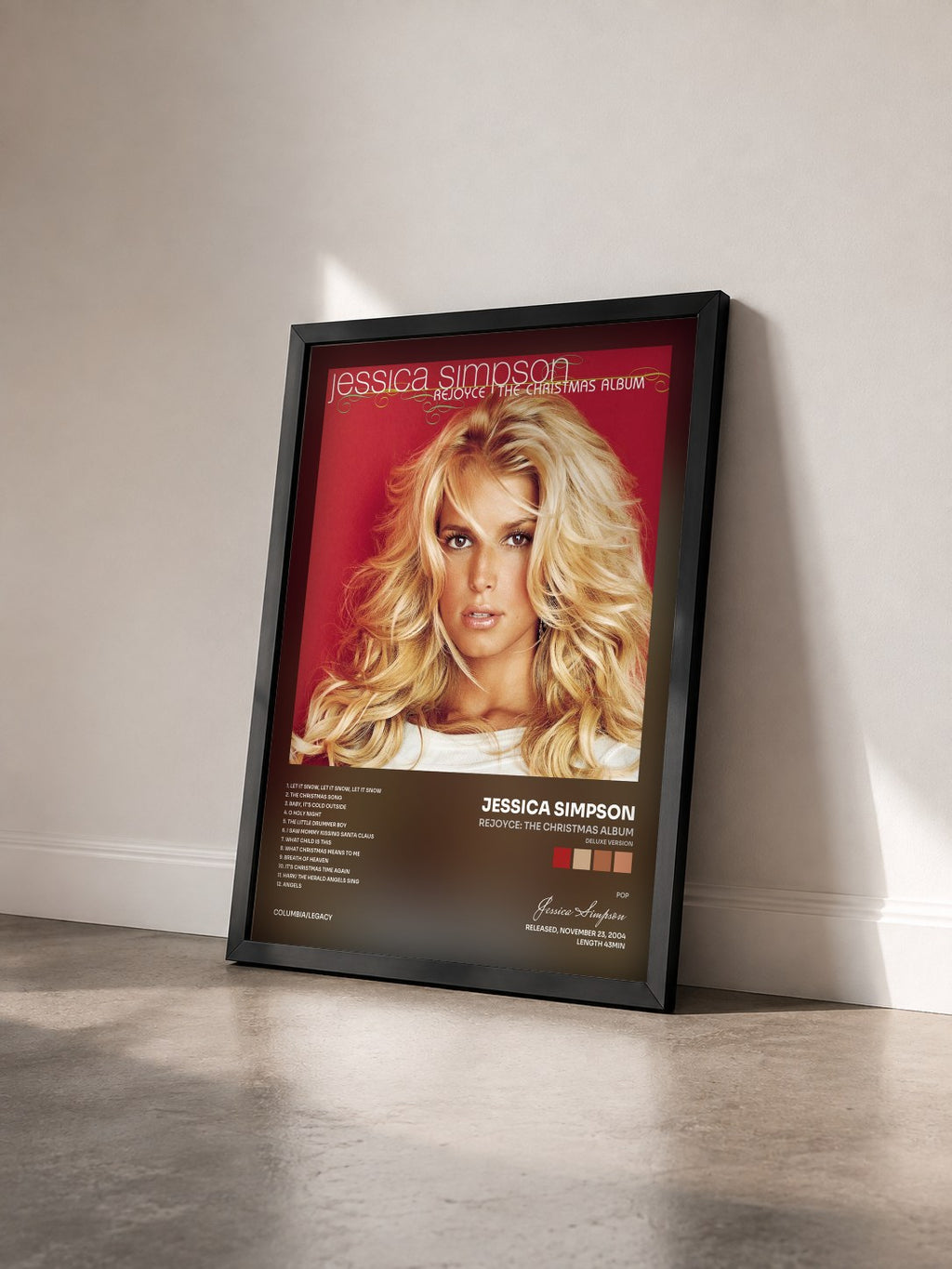 #noir Tableau de l'album ReJoyce: The Christmas Album (Deluxe Version) de Jessica Simpson vu de trois quarts, cadre noir