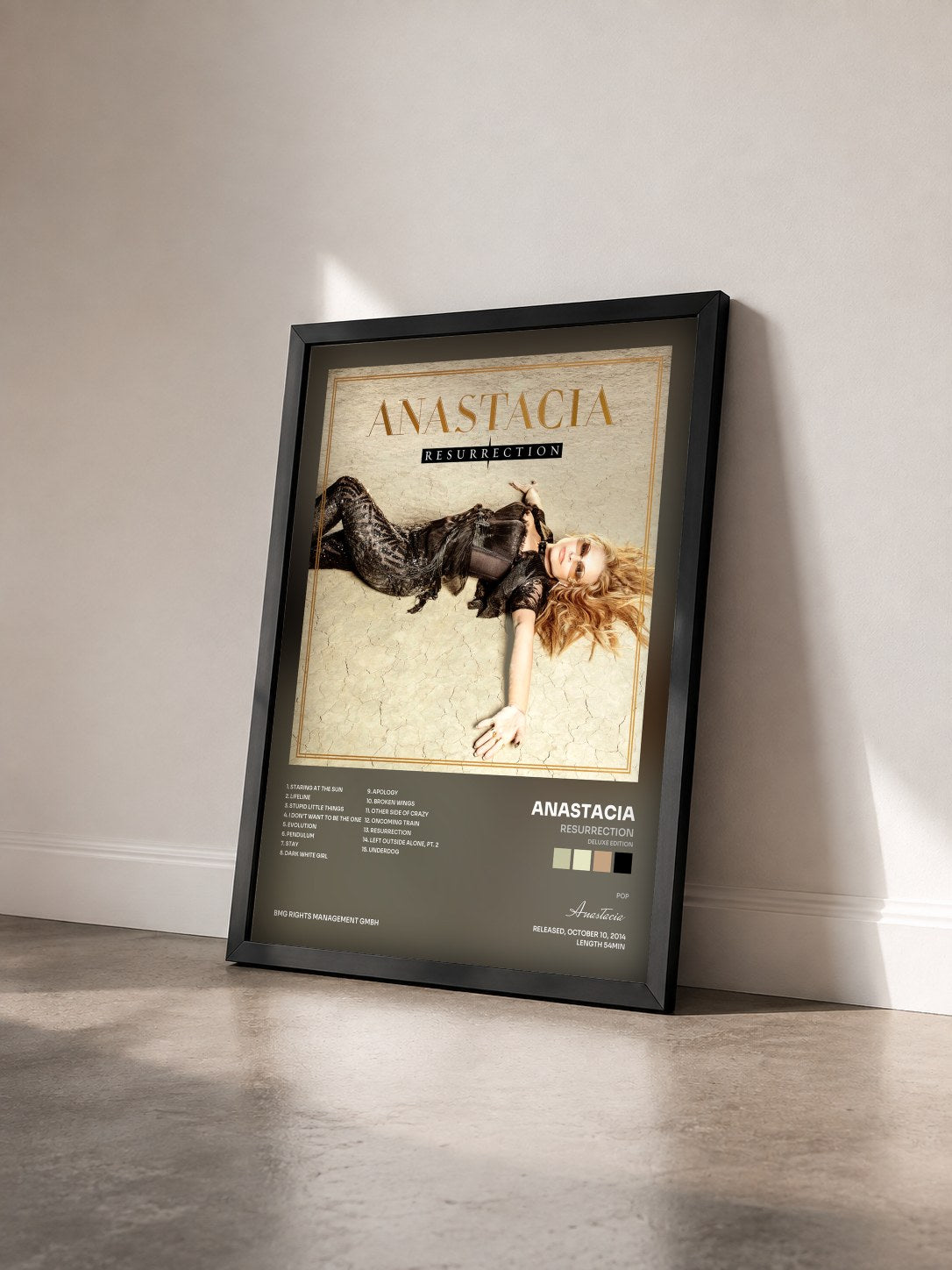 #noir Tableau de l'album Resurrection (Deluxe Edition) de Anastacia vu de trois quarts, cadre noir