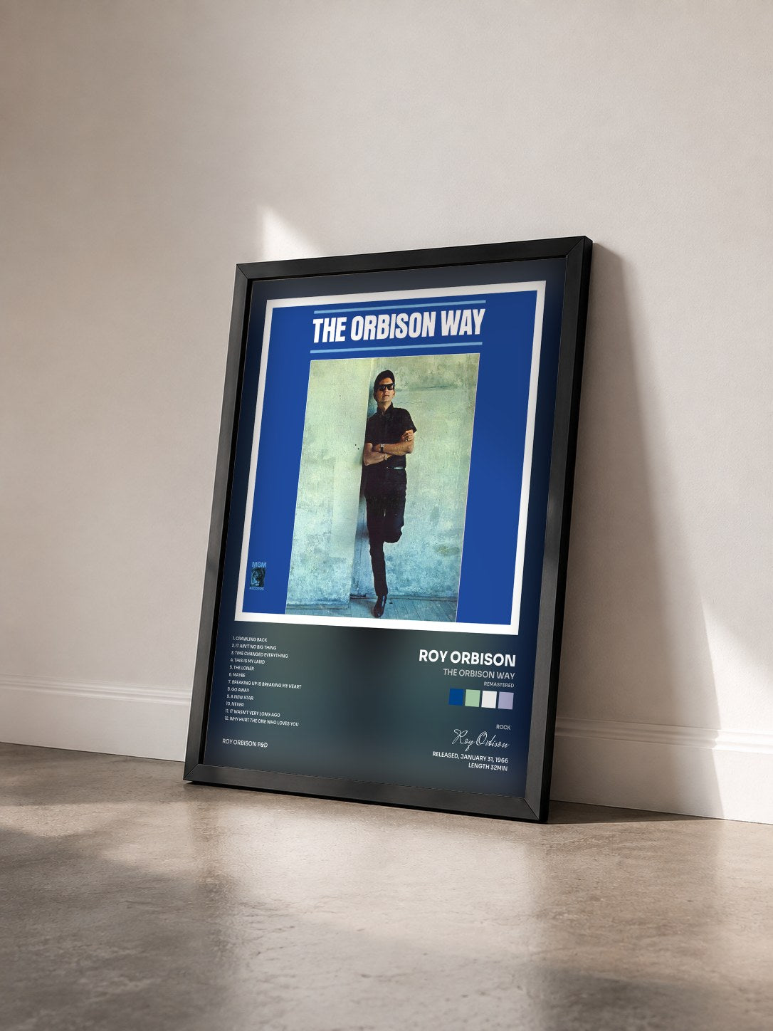 #noir Tableau de l'album The Orbison Way (Remastered) de Roy Orbison vu de trois quarts, cadre noir