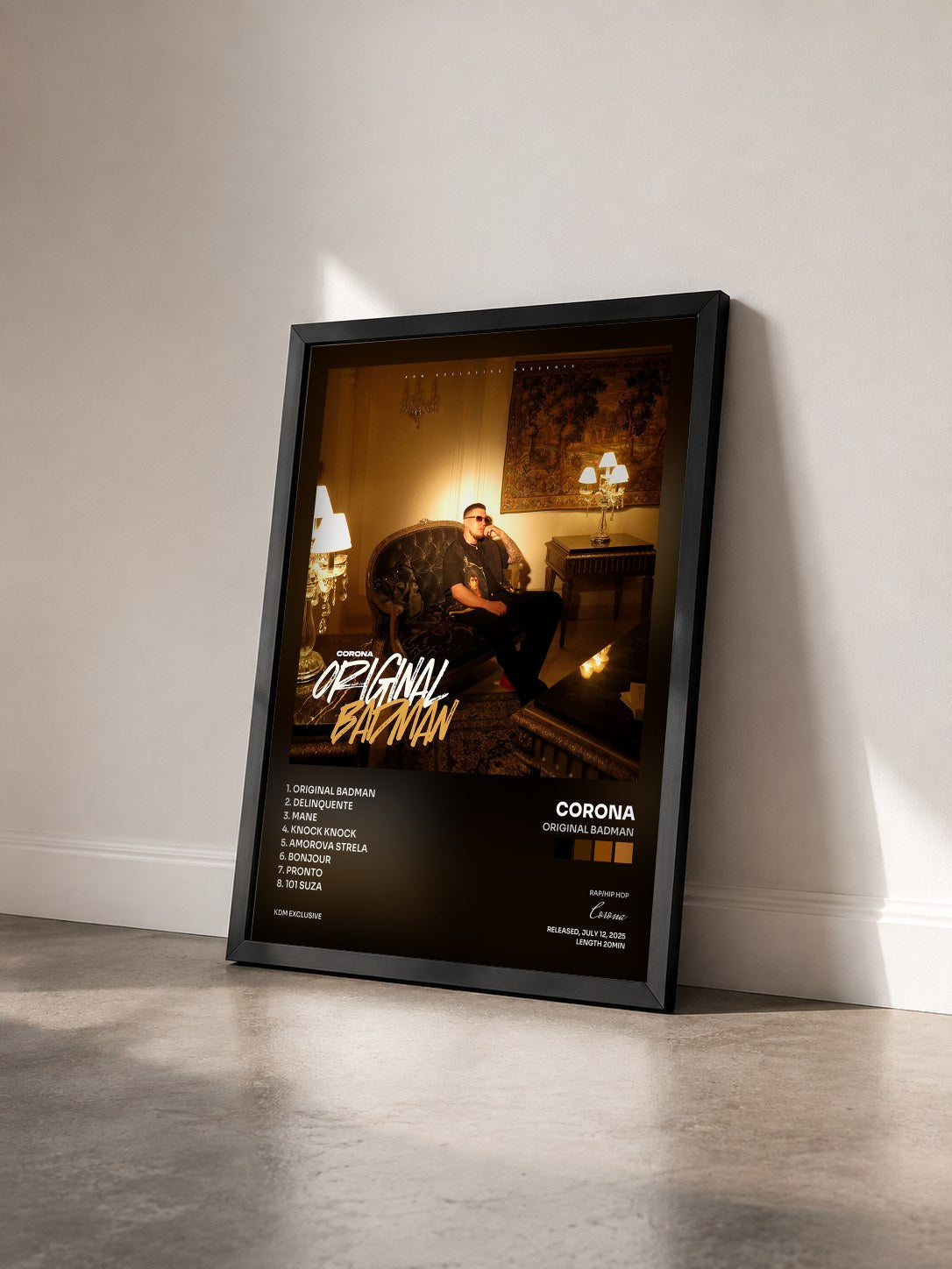 #noir Tableau de l'album Original Badman de Corona vu de trois quarts, cadre noir
