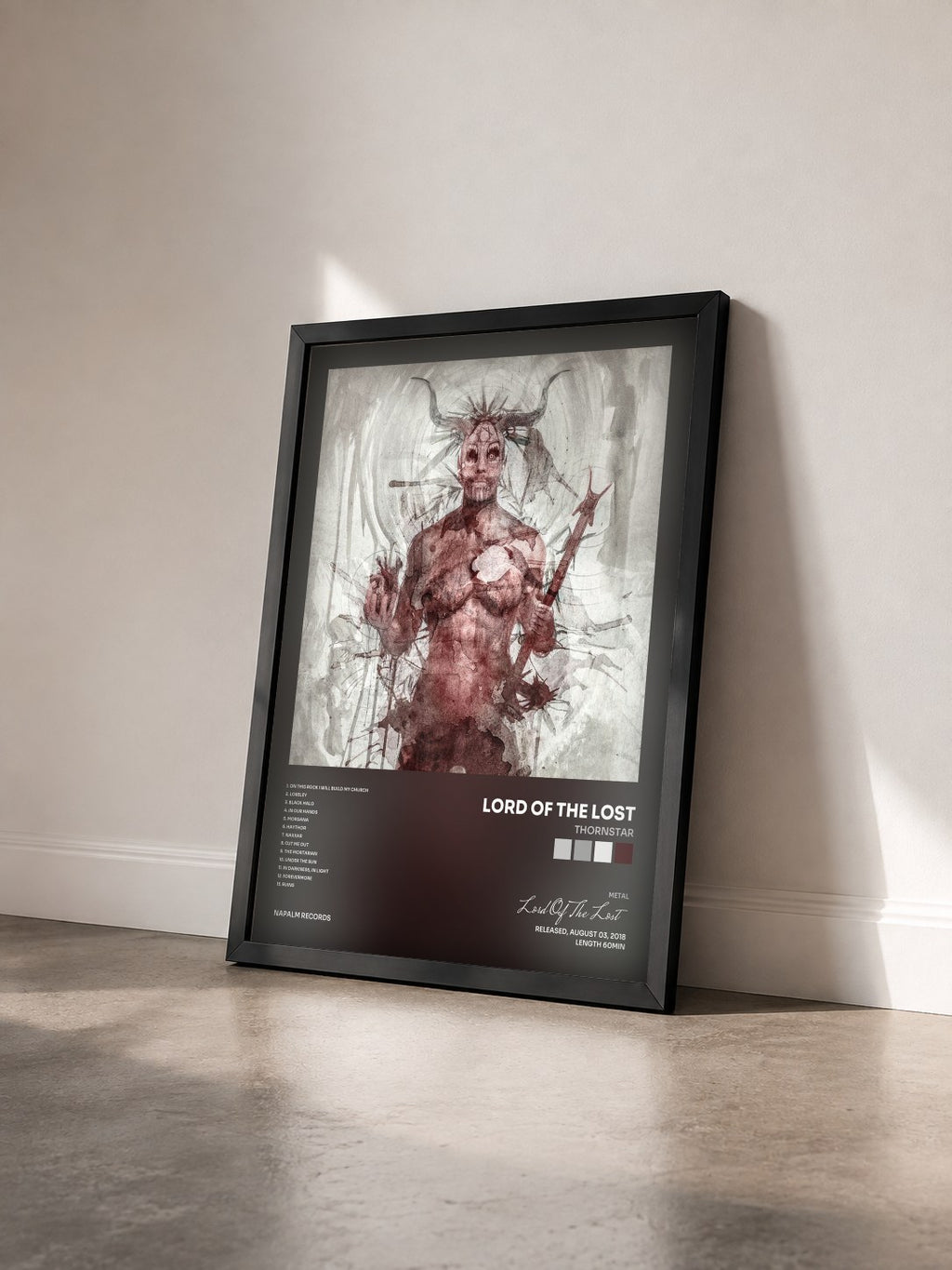 #noir Tableau de l'album Thornstar de Lord Of The Lost vu de trois quarts, cadre noir