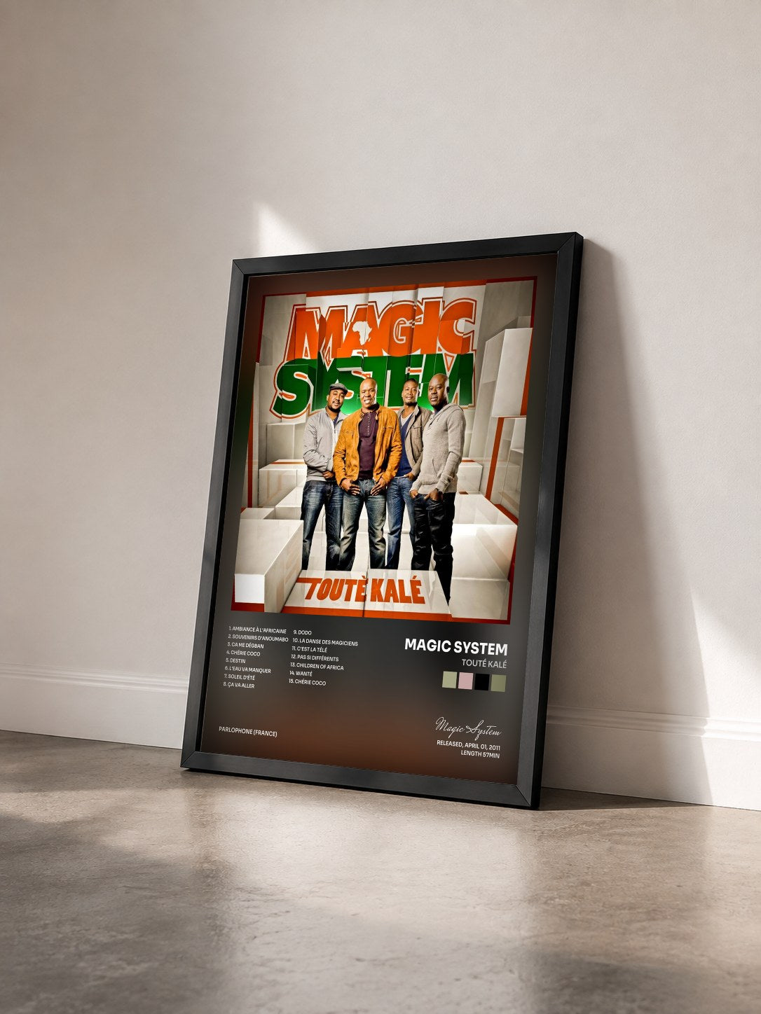 #noir Tableau de l'album Touté kalé de Magic System vu de trois quarts, cadre noir