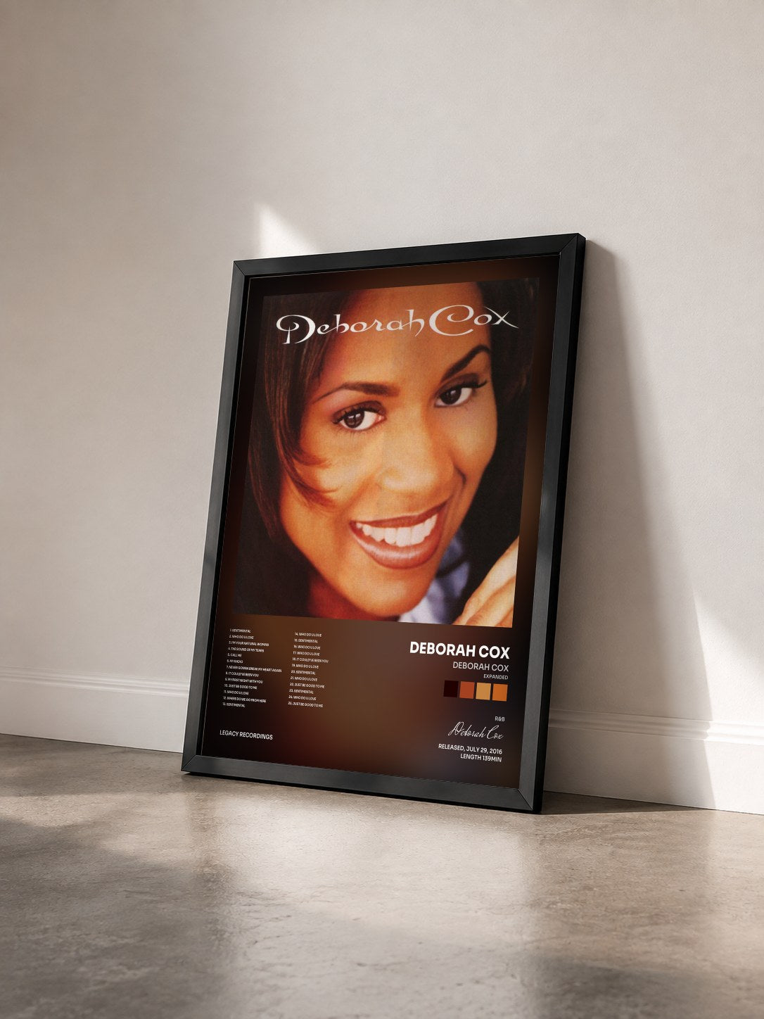 #noir Tableau de l'album Deborah Cox (Expanded) de Deborah Cox vu de trois quarts, cadre noir