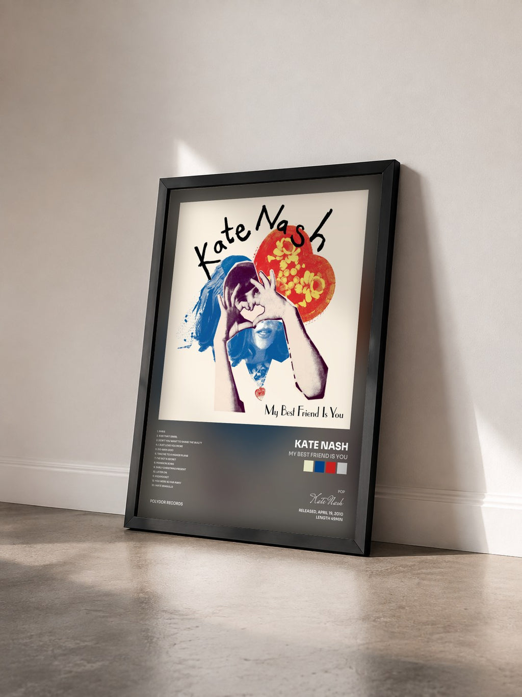 #noir Tableau de l'album My Best Friend Is You de Kate Nash vu de trois quarts, cadre noir
