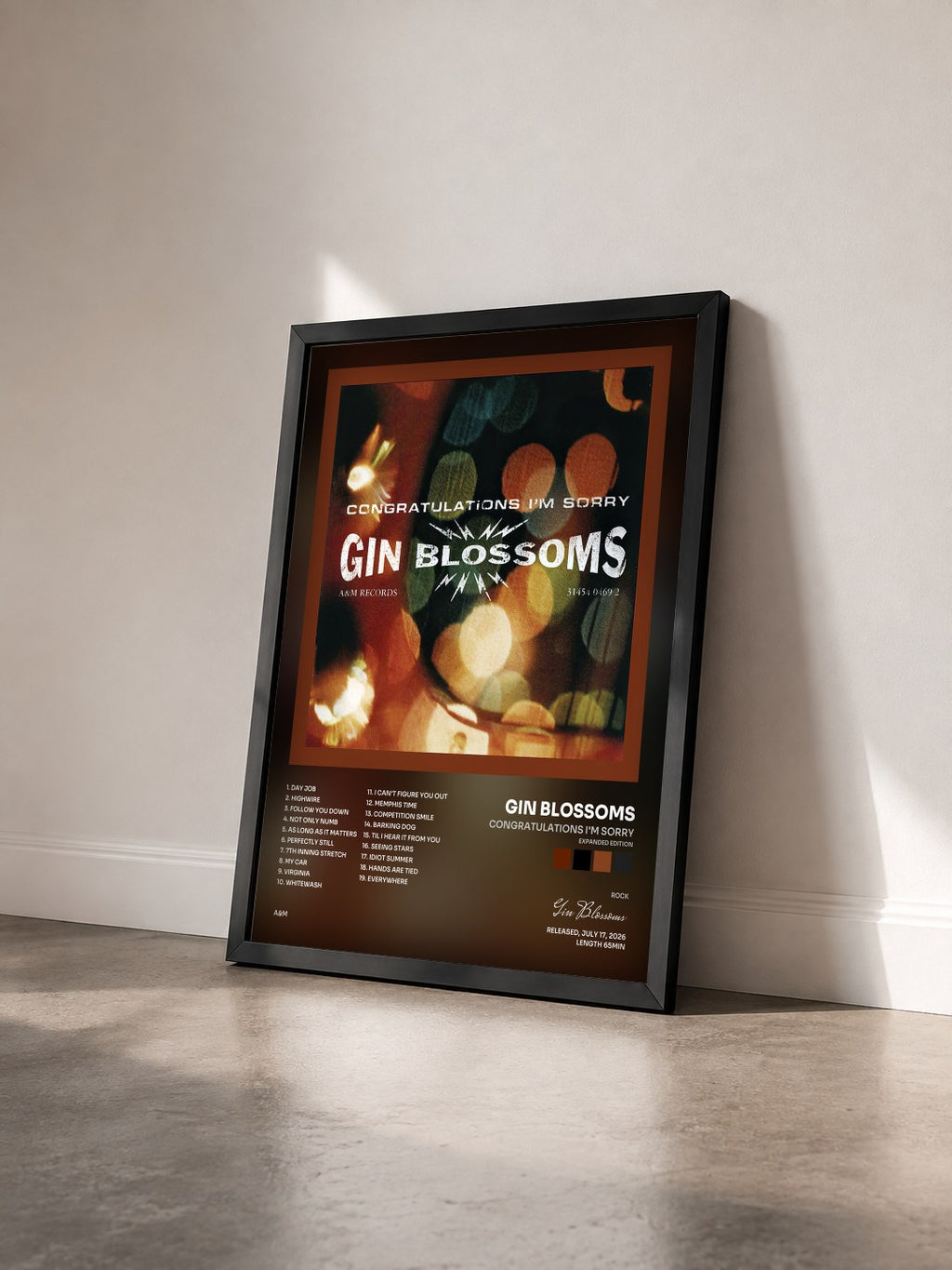 #noir Tableau de l'album Congratulations I'm Sorry (Expanded Edition) de Gin Blossoms vu de trois quarts, cadre noir