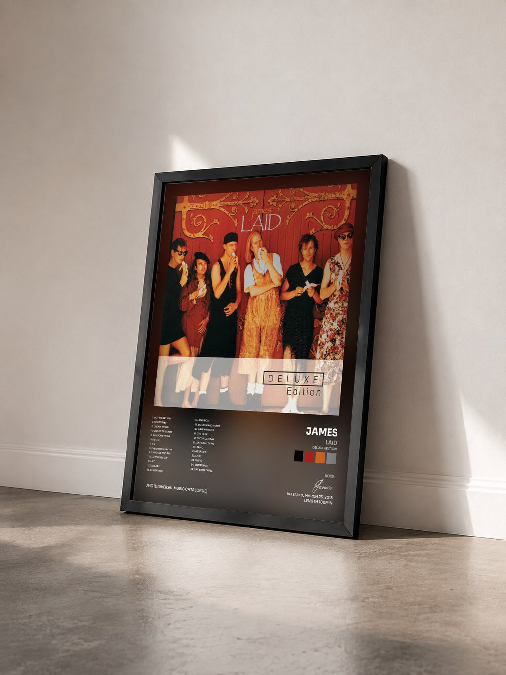 #noir Tableau de l'album Laid (Deluxe Edition) de James vu de trois quarts, cadre noir