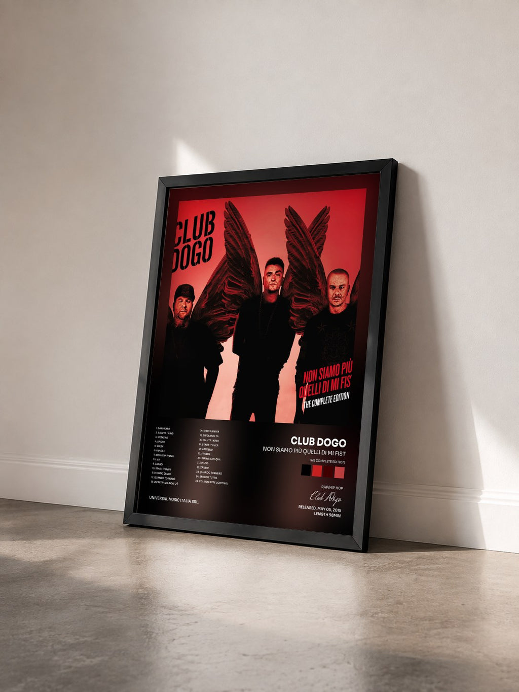#noir Non Siamo Più Quelli Di Mi Fist (The Complete Edition) di Club Dogo in stampa incorniciata vista di tre quarti, cornice nera